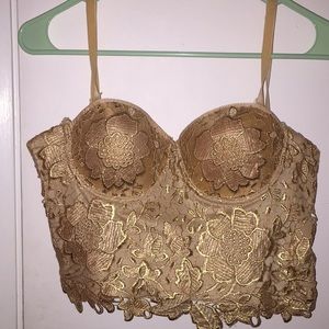 Gold corset tank